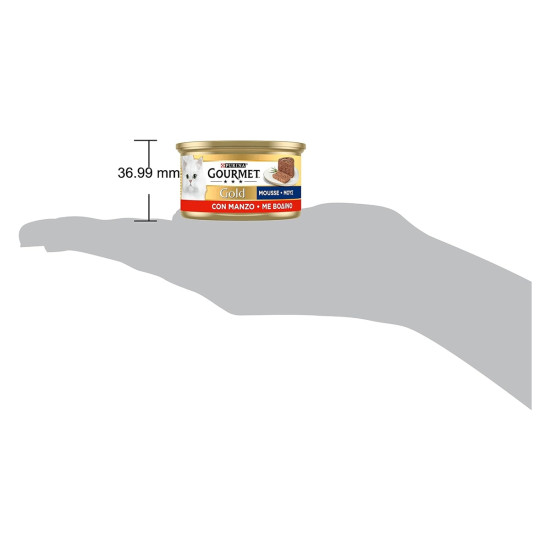 Gourmet Gold Mousse – hrană umedă completă pentru pisici adulte, cu vită, conservă 85 g